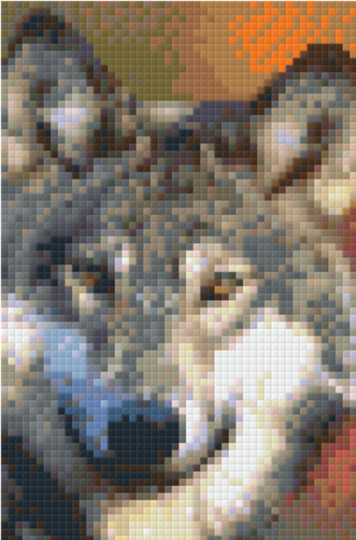 Grey Wolf [9] Baseplate PixelHobby Mini Mosaic Art Kit image 0